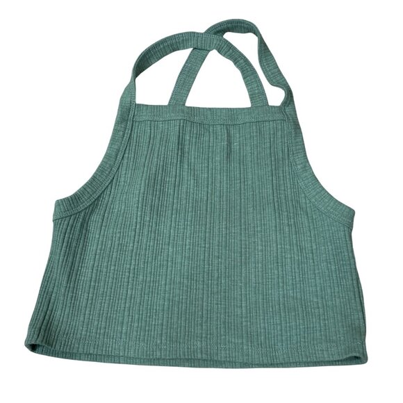 3 American Eagle Ribbed Tank Top Cross Back Cropped Small S Green Pink Yellow Bu - Picture 2 of 12